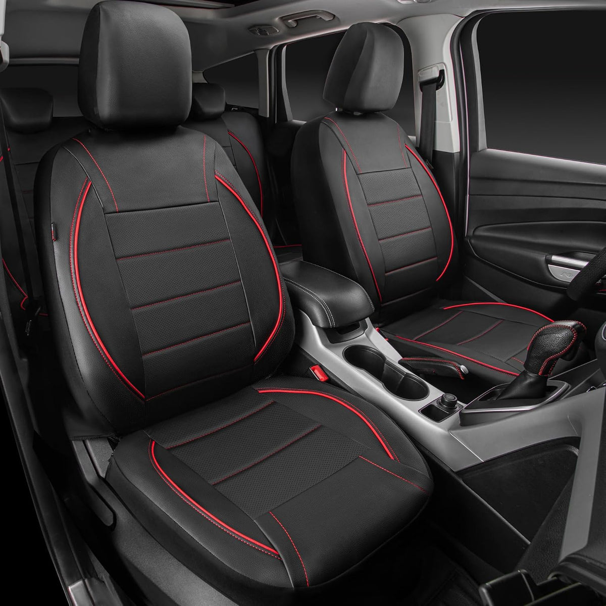 CAR PASS - Fundas para asiento universal., Negro y rojo