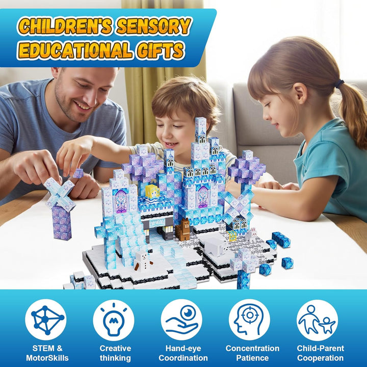 Fitrobust Paquete de 200 bloques magnéticos para niños, juguetes de...