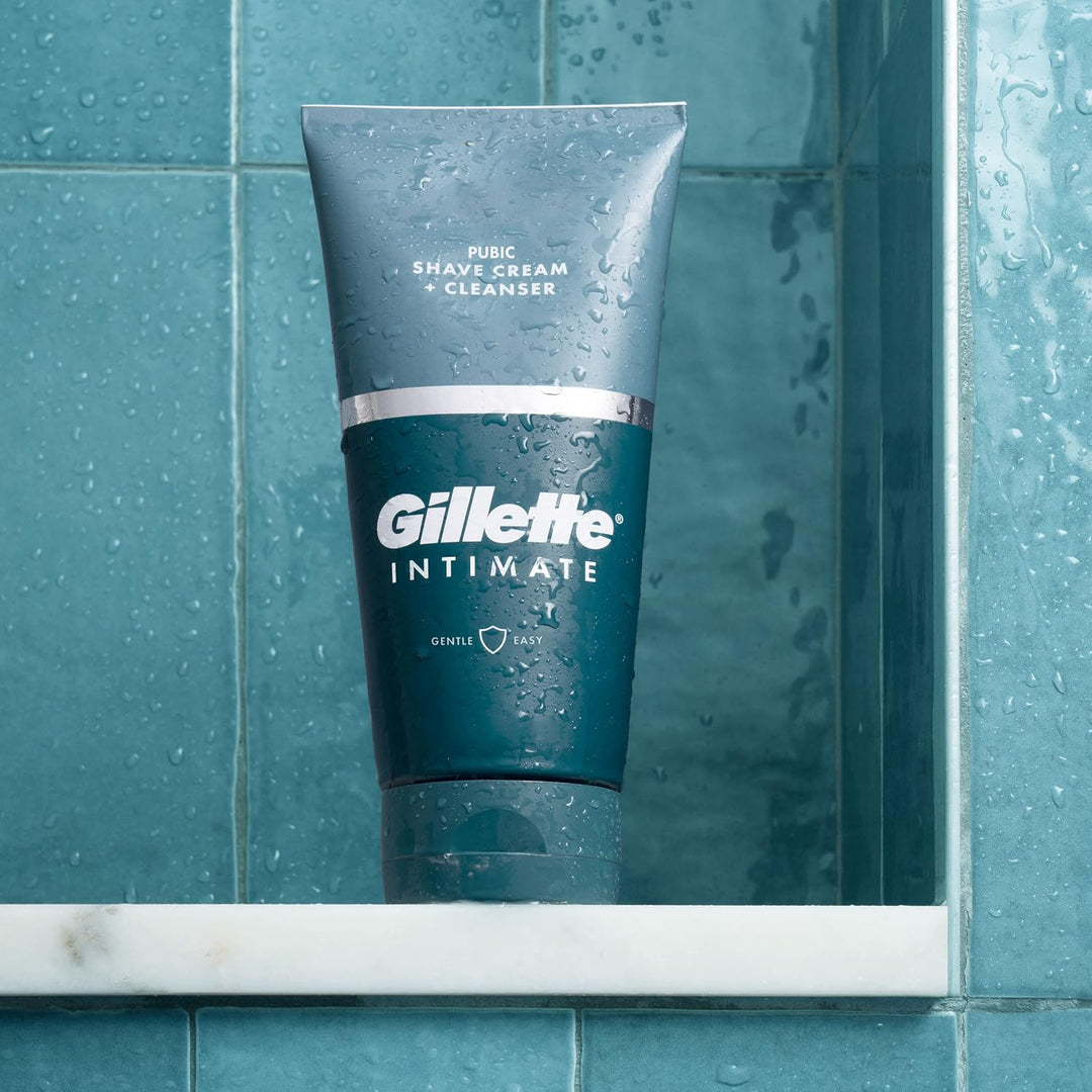 Gillette Intimate 2 en 1 Crema de Afeitado Púbico + Limpiador, Fórm...