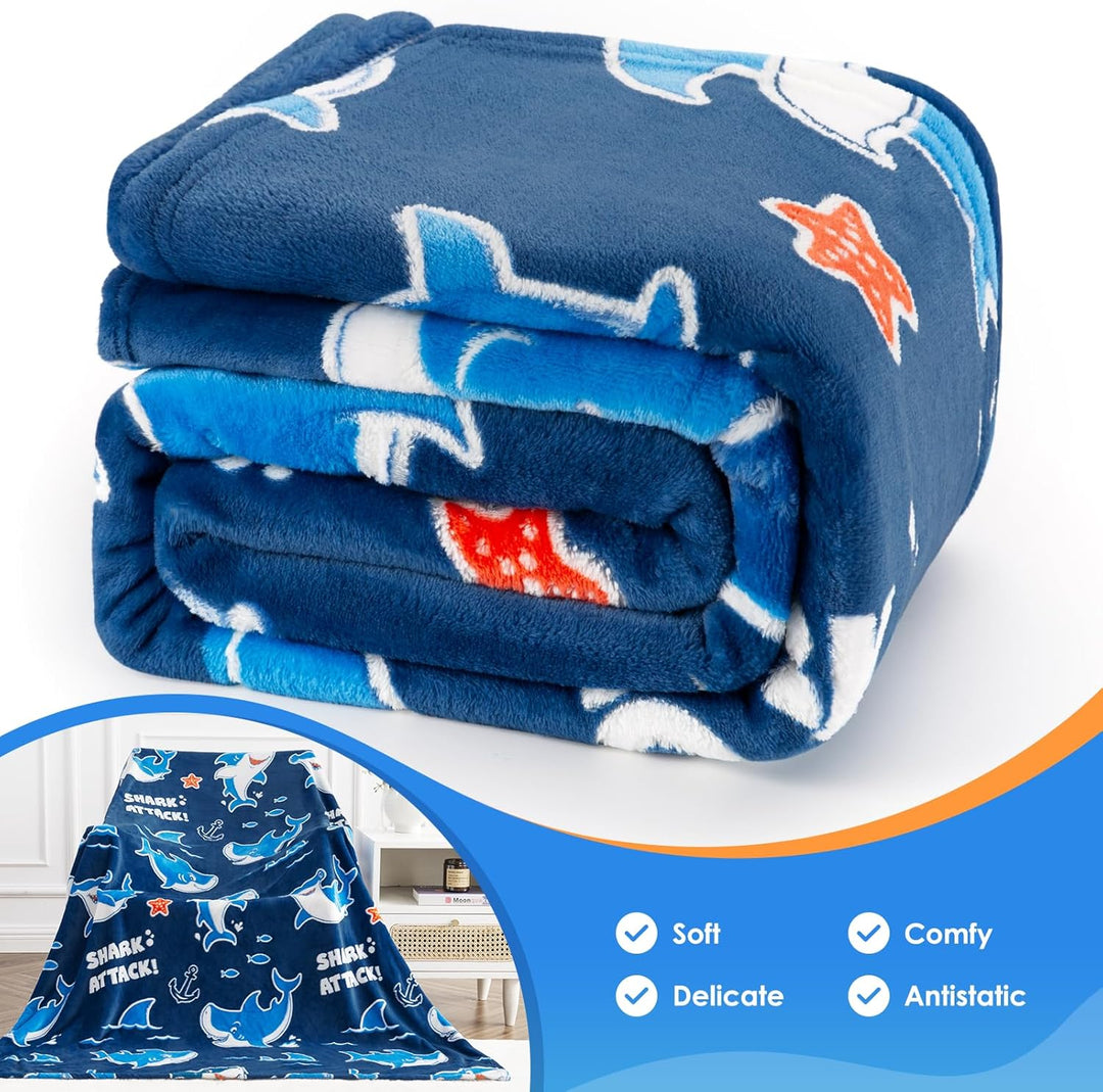 Jekeno Manta de tiburón que brilla en la oscuridad, regalos para ni...