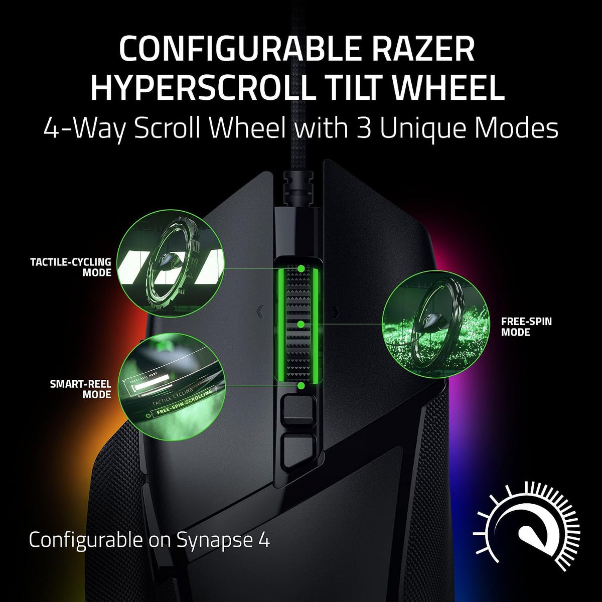 Razer Basilisk V3 35K Ratón ergonómico para juegos con cable Bungee...