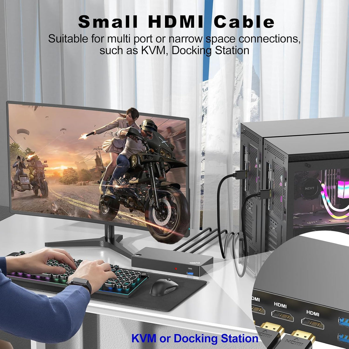 Cable HDMI de 6 pies, paquete de 10, blindado 4K HDMI 2.0 cable CL3