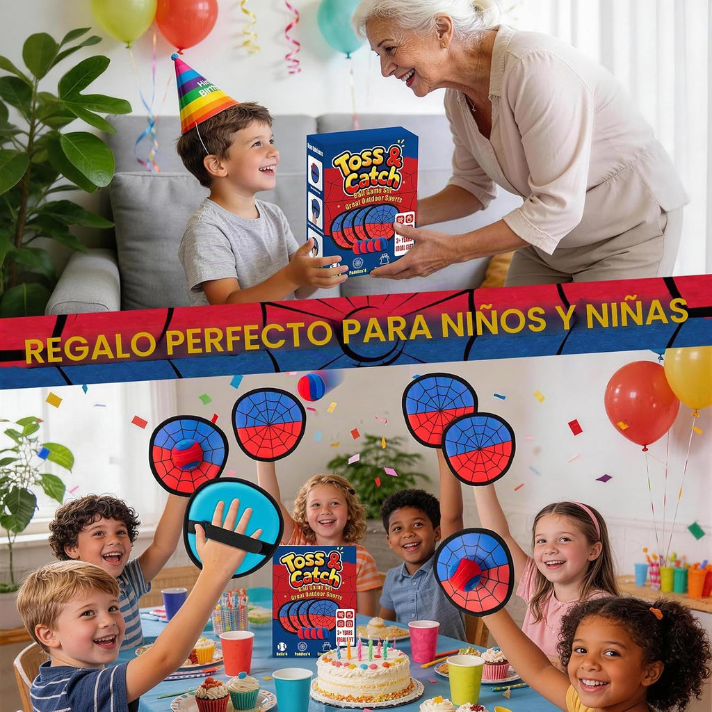 Juego de pelota de lanzamiento y captura de araña, guante de entrenamiento de béisbol para principiantes y pelotas adhesivas para niños, juego familiar para exteriores, playa, patio, piscina, regalo