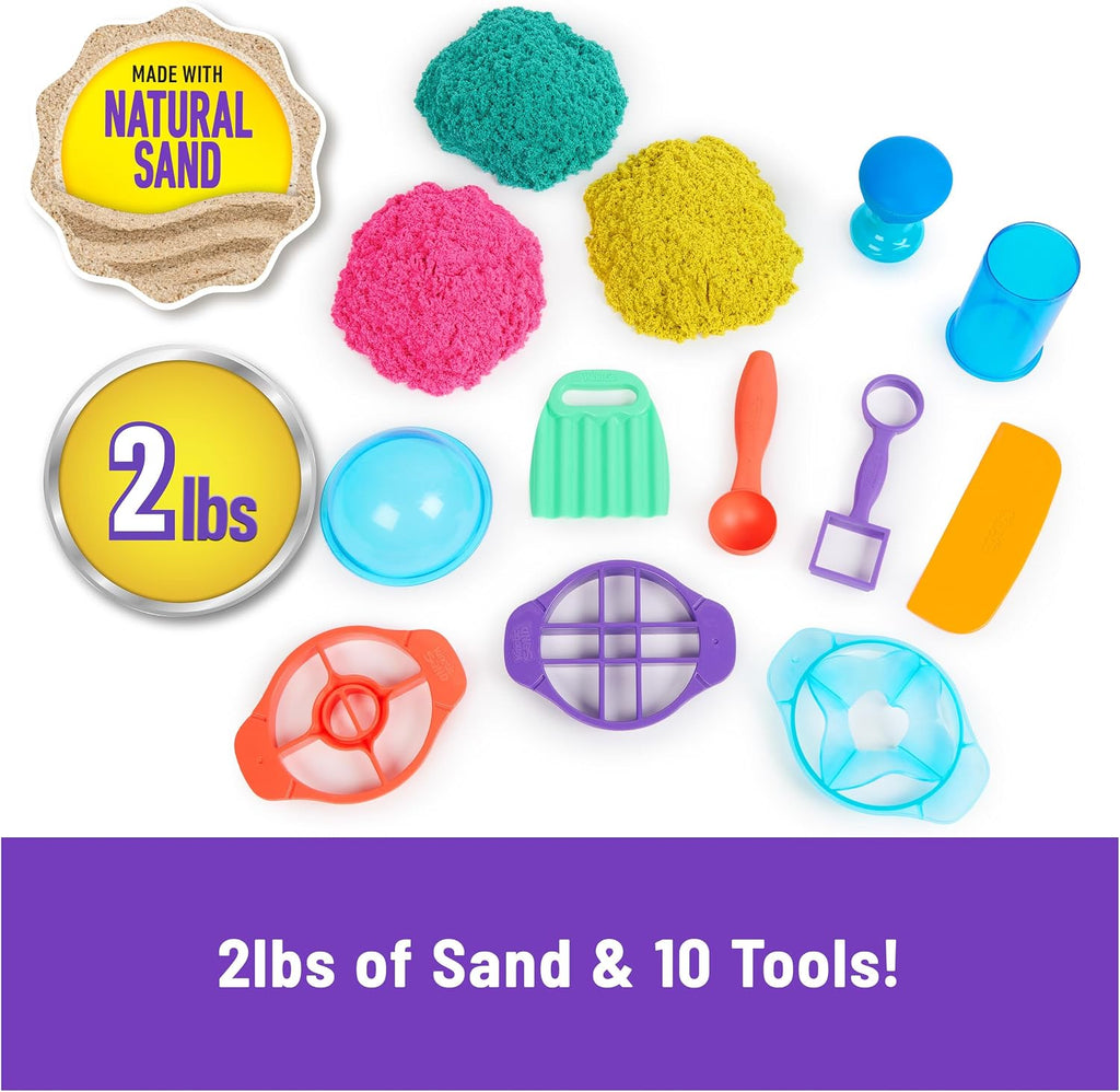 Kinetic Sand Ultimate Sandisfying Set, juguetes sensoriales de arena moldeable, a partir de 7 años