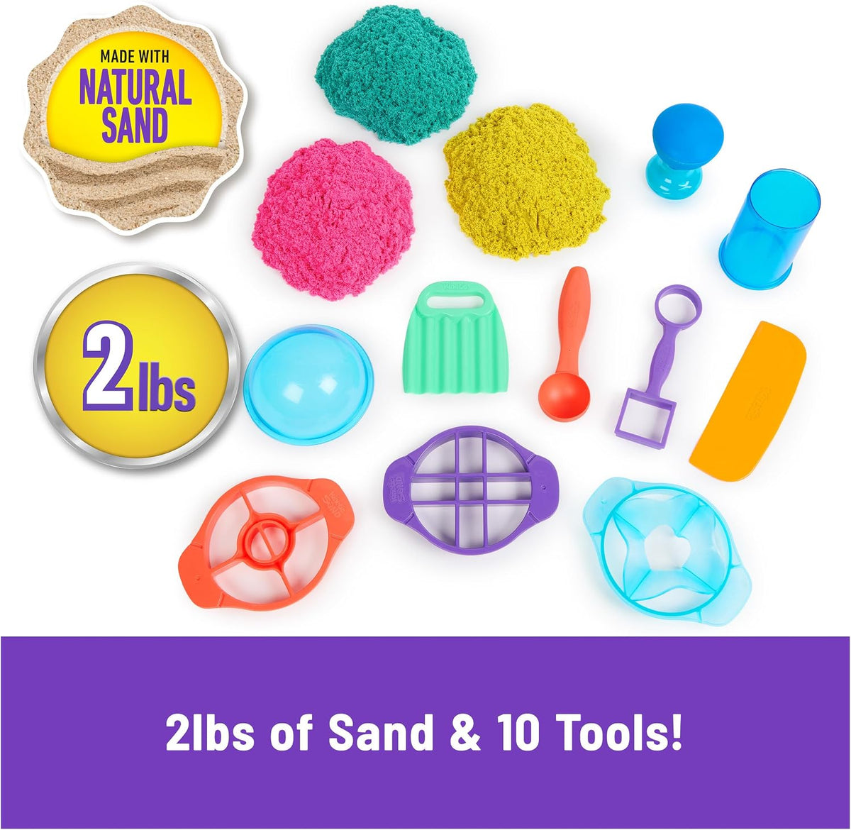 Kinetic Sand Ultimate Sandisfying Set, juguetes sensoriales de arena moldeable, a partir de 7 años