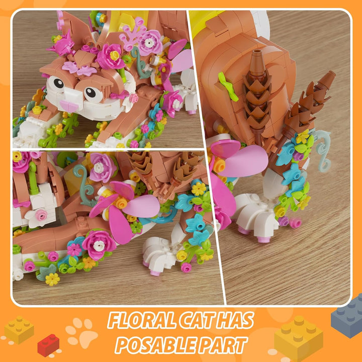 JOJOPeach Juego de juguetes de construcción de gatos y