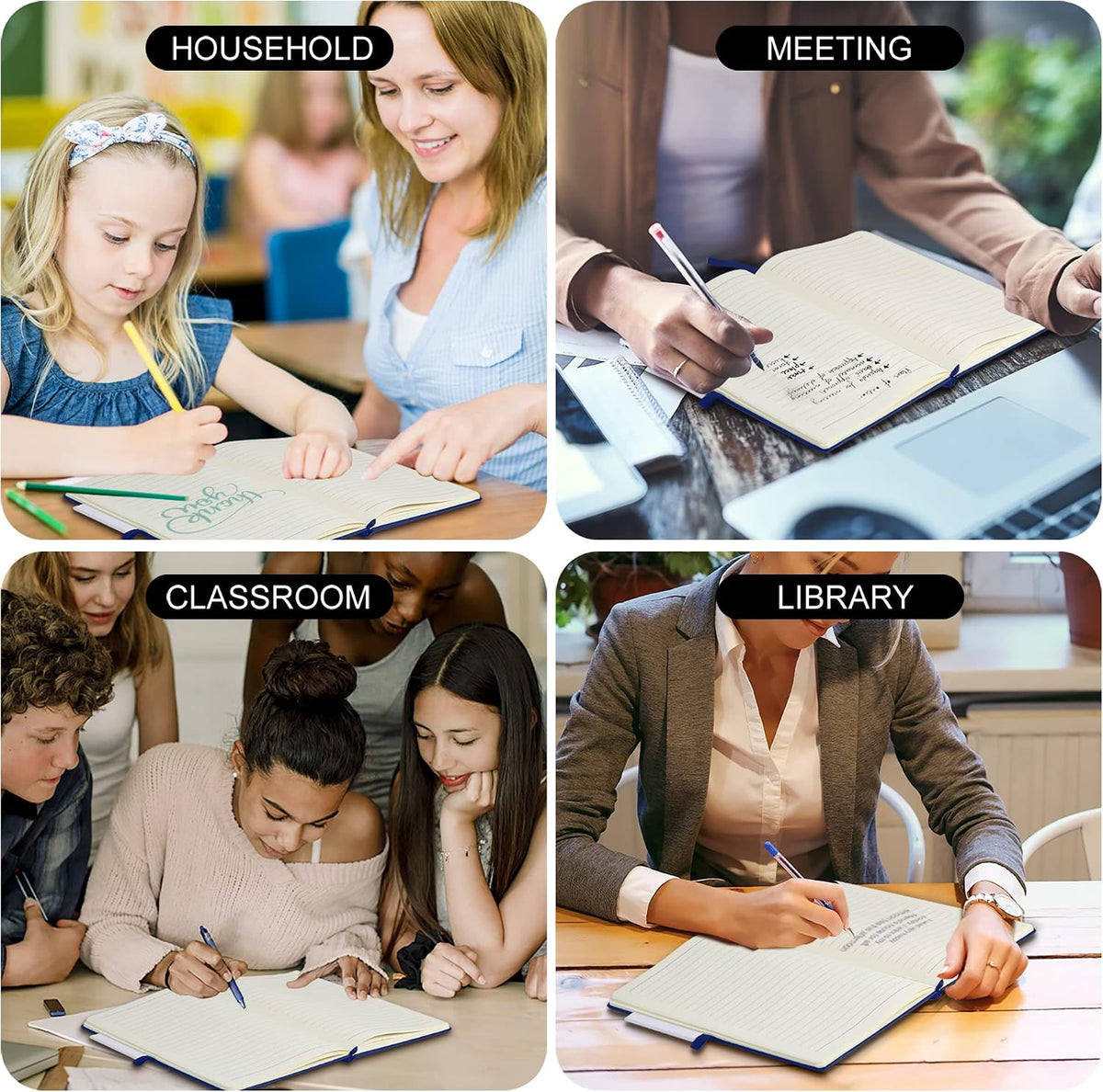 Paquete de 20 Diarios para Escritura, Cuadernos con Rayas Universitarias a Granel, Cuadernos de Tapa Dura (200 Páginas) para Toma de Notas, Diarios con Viñetas para Hogar, Escuela, Oficina