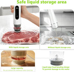 Sellador al vacío compacto para almacenamiento de alimentos: sellador portátil de alimentos de mano, succión de 80 kPa, batería de 1800 mAh, 30 bolsas de vacío reutilizables, conserva la frescura 5 veces con fácil operación