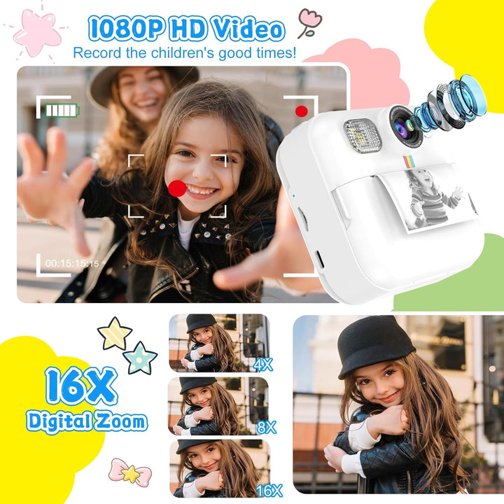 Cámara de impresión instantánea para niños, regalos para niñas y ni...