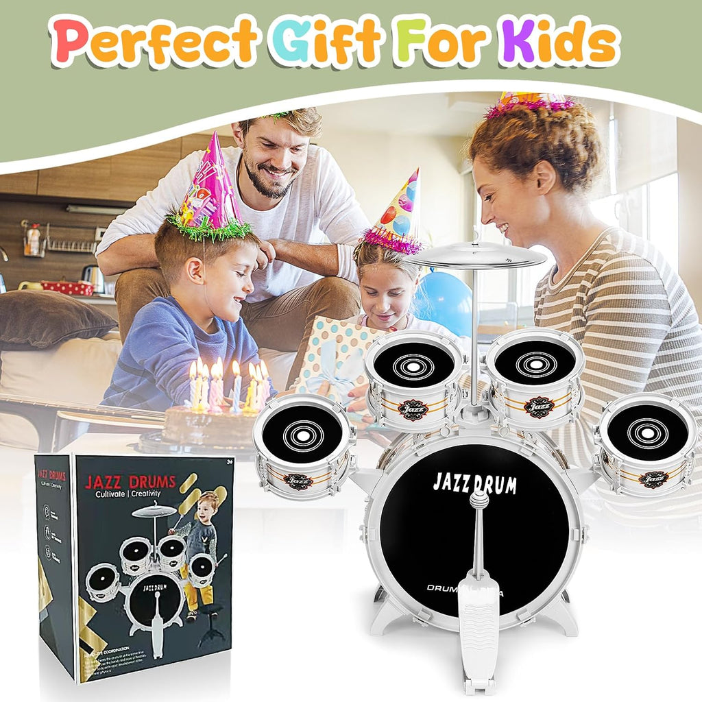 Juego de batería para niños pequeños de 1 a 3 a 5 años, juguetes musicales