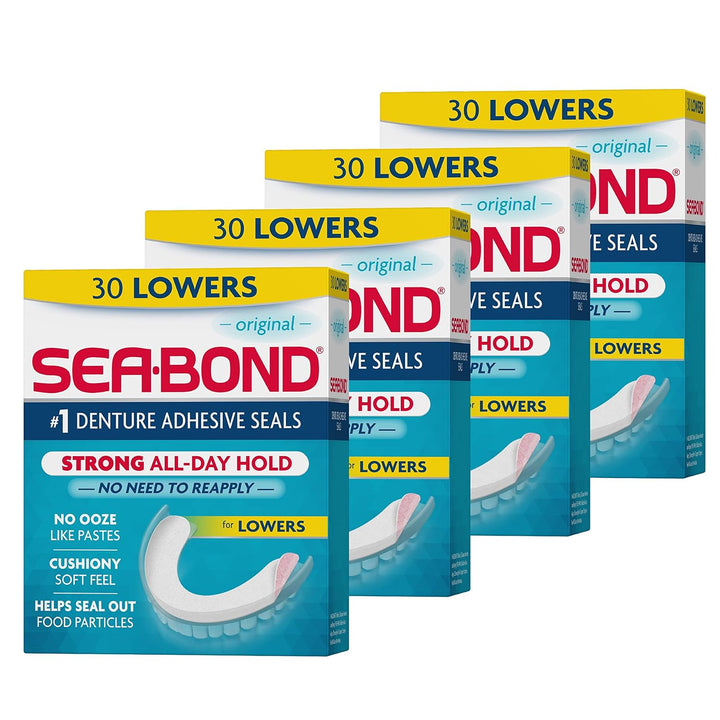 Sea Bond - Sellos adhesivos seguros para dentaduras, inferiores ori...