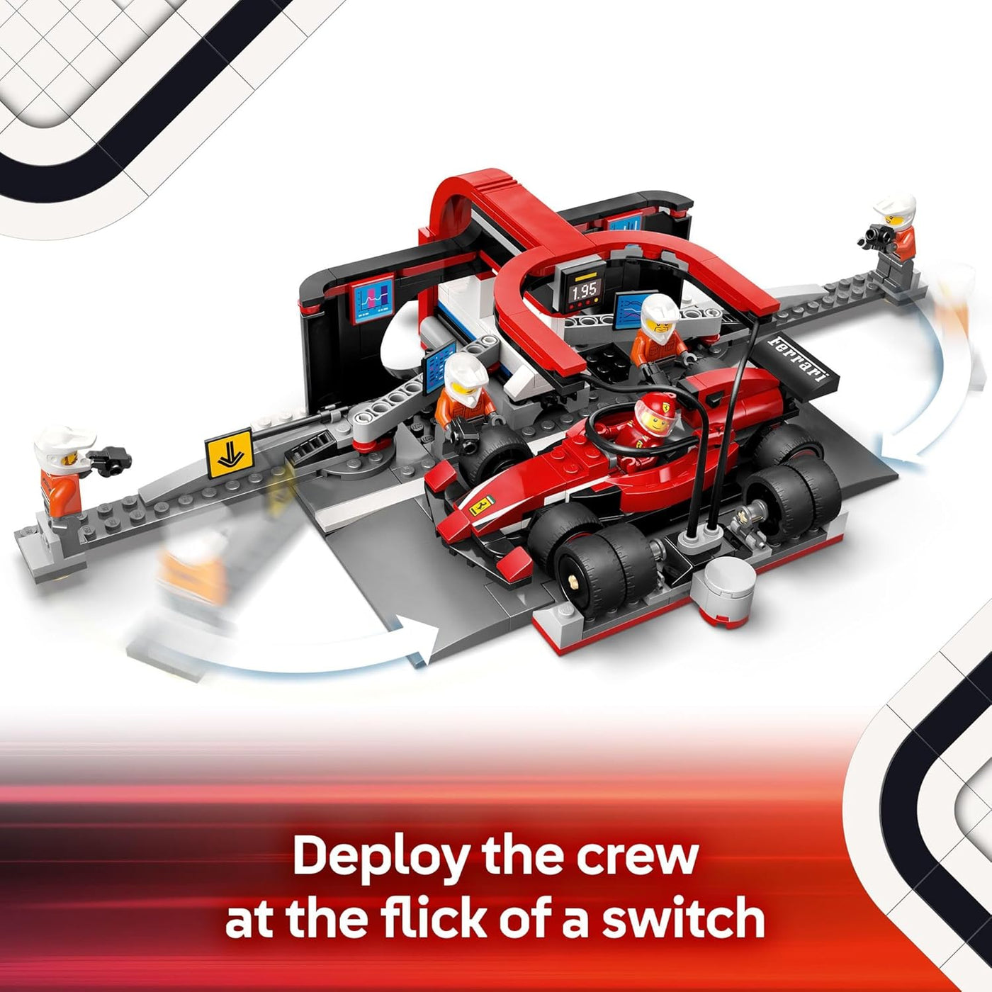 LEGO City F1 Pit Stop Pit Crew con coche Ferrari de
