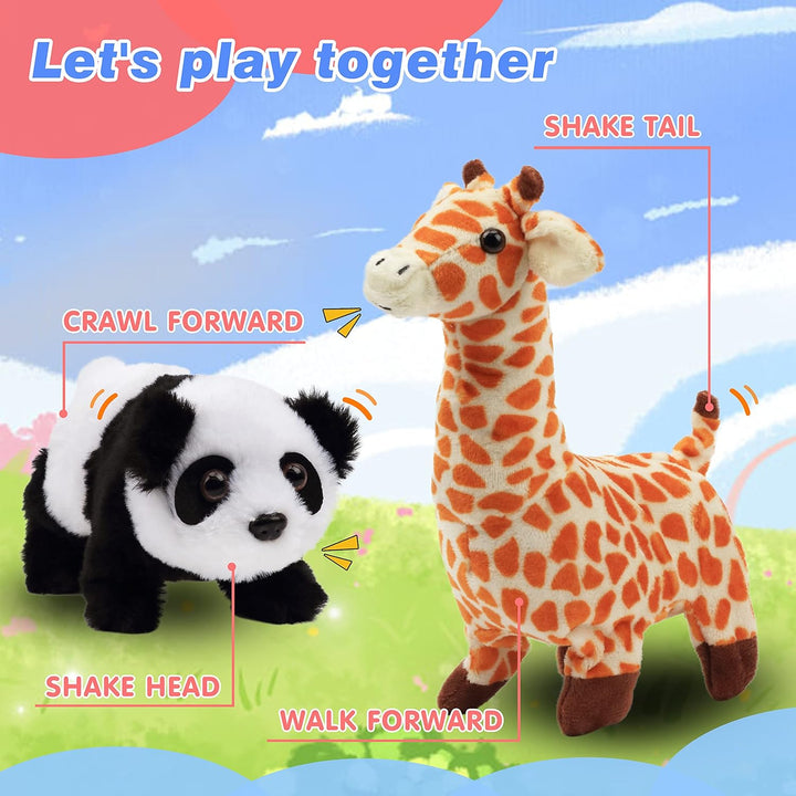 Hopearl Crawling Panda - Juguete electrónico interactivo de peluche...