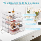 Vtopmart Cajones Transparentes Apilables para Almacenamiento, Pack de 2 Organizadores Plásticos Anchos