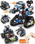 5-en-1 Kit de Robótica RC de Policía para Construir, control remoto y APP, Regalo STEM