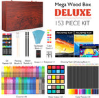 Caliart Art Supplies Kit, 153-Pack Deluxe Drawing Art Set Painting Coloring