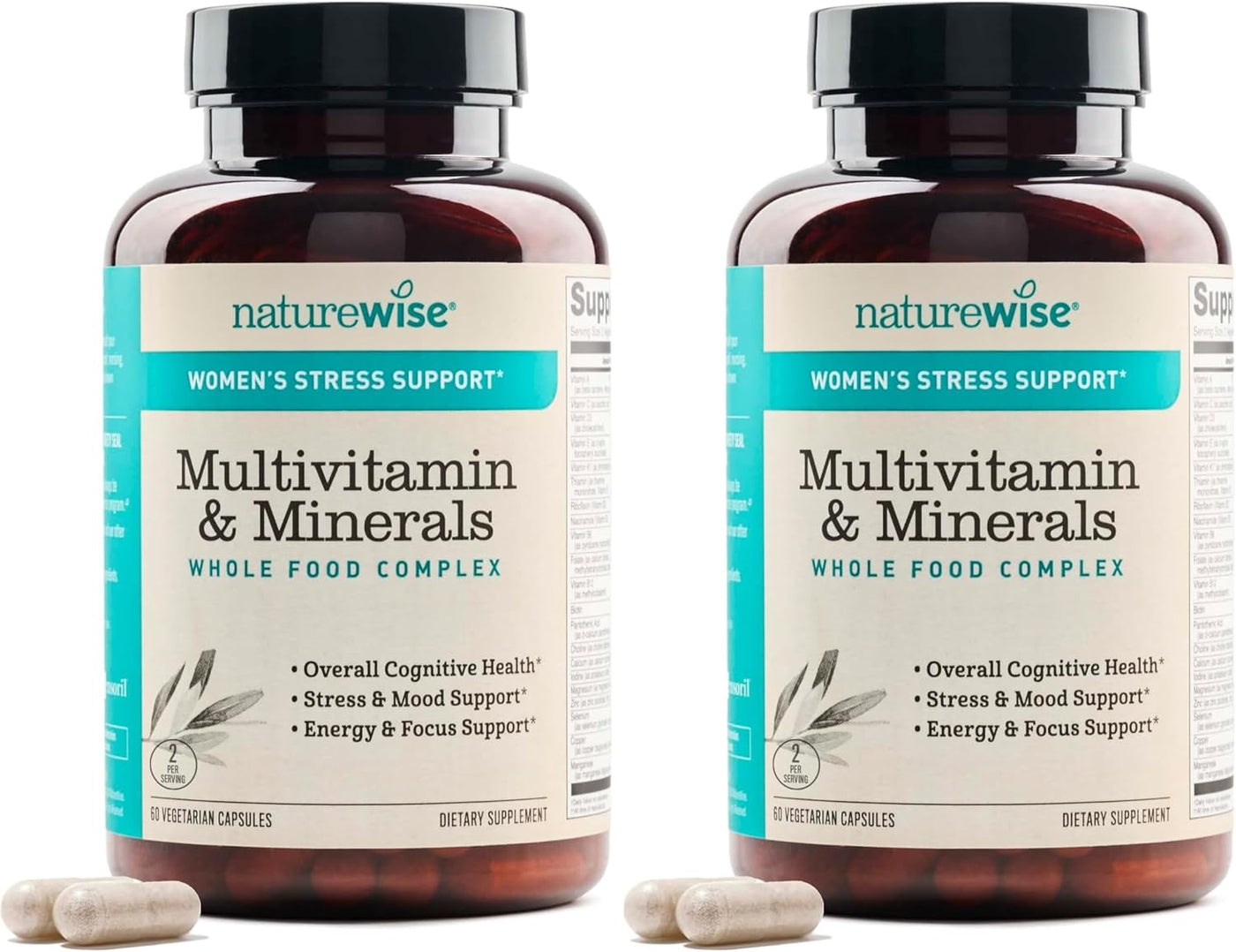 NatureWise Multivitamínico para mujeres + apoyo al estrés con alime...