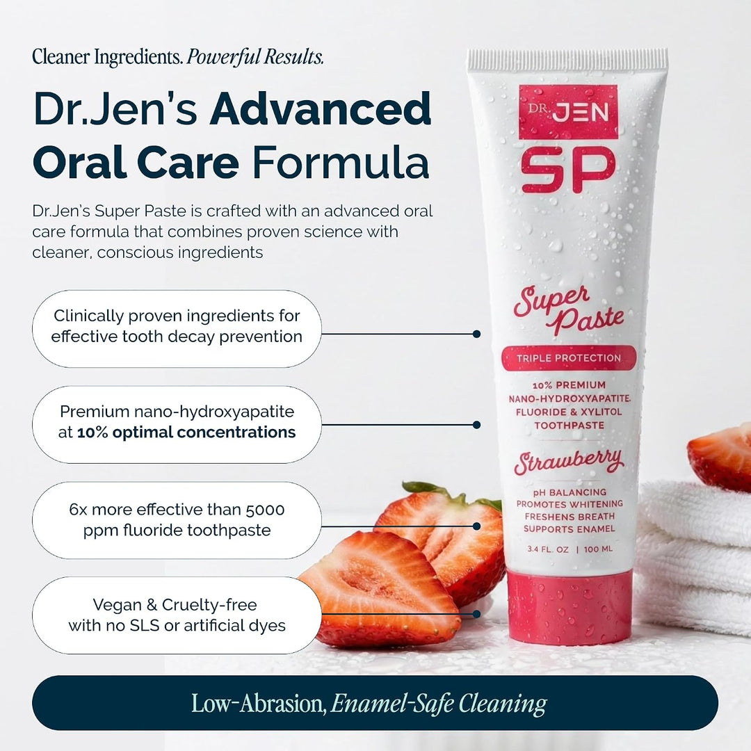 Dr. Jen Super Pasta de dientes, 10% Nano Hidroxiapatita, diseñada p...