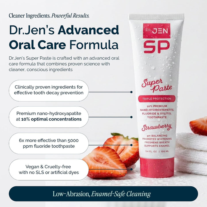 Dr. Jen Super Pasta de dientes, 10% Nano Hidroxiapatita, diseñada p...