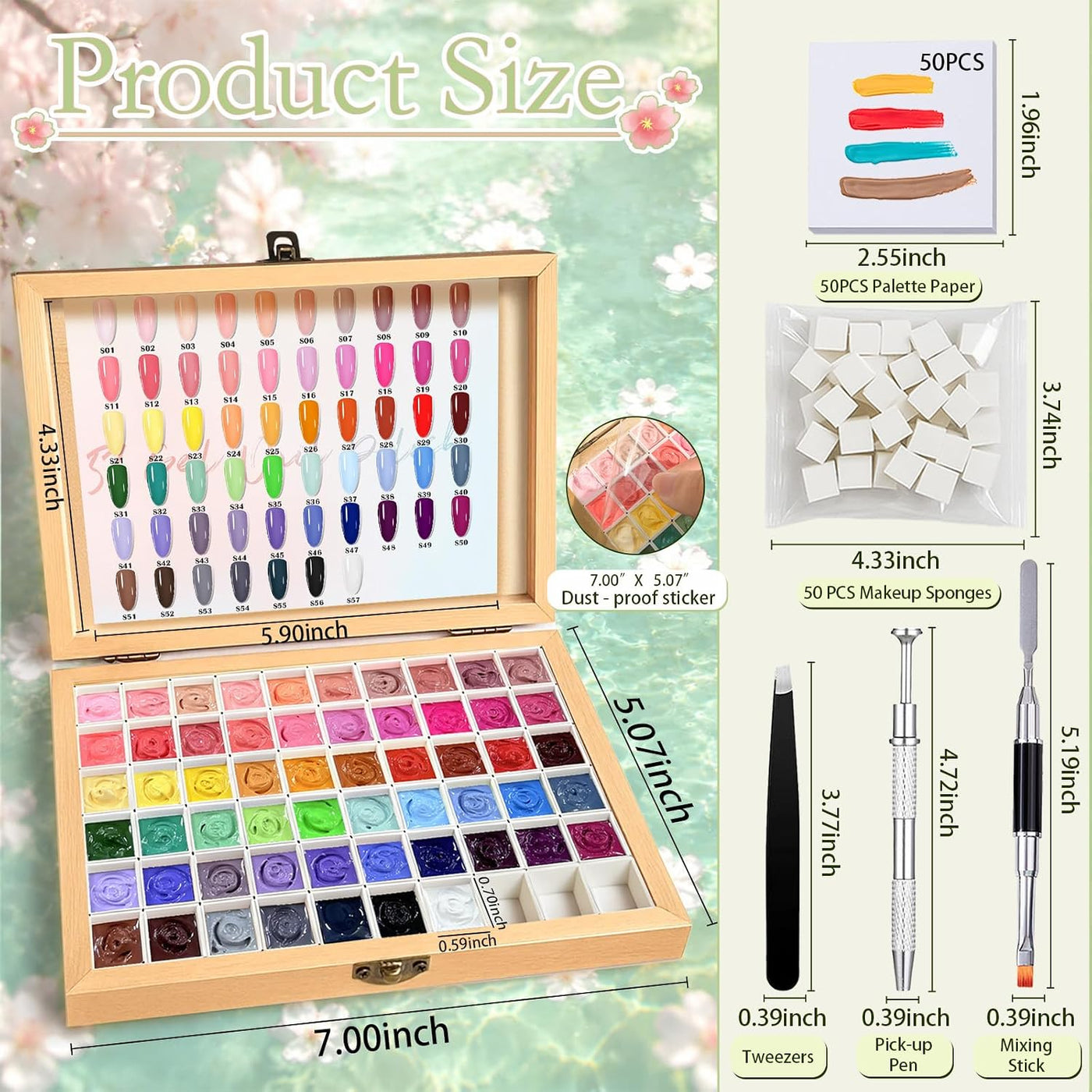 GZIXBDA Paleta de esmaltes de gel y herramientas de 57 colores | Pi...