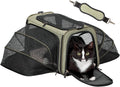 Petsfit Transportador de gatos mediano doble expandible para gatos y perros pequeños