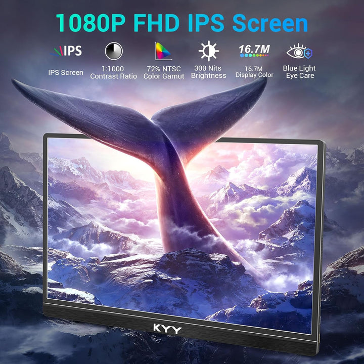 KYY Monitor portátil de 15.6 pulgadas FHD 1080P USB C HDMI Monitor...