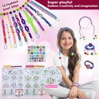 Kit de fabricación de pulseras de la amistad para niñas adolescentes, ideas de arte y manualidades para niños de 6, 7, 8, 9, 10-12, juguetes hechos a mano para regalos de cumpleaños y Navidad, ideal