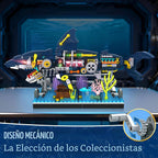 Juego de bloques de construcción de tiburón, juguetes mecánicos giratorios de tiburón, regalos de cumpleaños para niños y niñas a partir de 6 años, diseño de peces de tiburón, decoración de oficina en casa