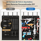 Organizador sobre la puerta para pistolas de juguete, colgador de puerta con bolsillos y ranuras para lanzadores de espuma, dardos, gafas para niños, organizador de almacenamiento de pistolas de