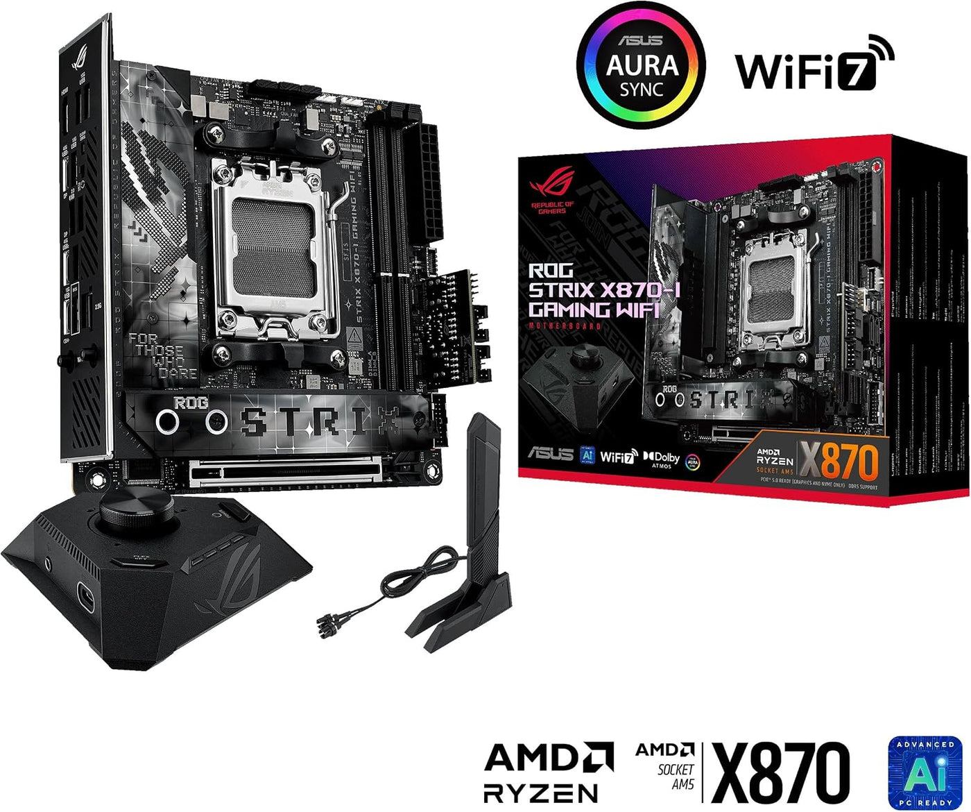 ASUS ROG STRIX X870-I GAMING WIFI AMD AM5 X870 Mini ITX placa madre...