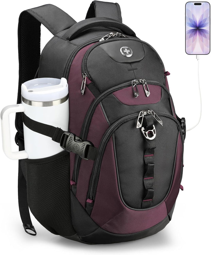 swissdigital Mochila para portátil de viaje de negocios, para hombr...