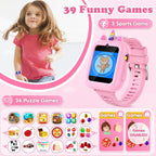 Smart Watch para Kids Girls Gift Age 3-12 con 39 Games Alarm Clock Camera