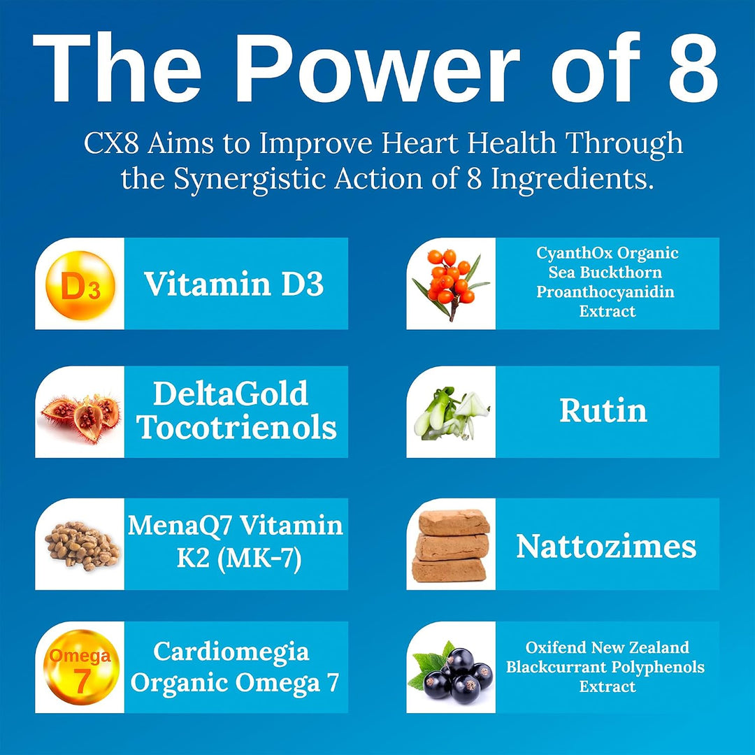 Xtendlife Suplemento de salud cardíaca CX8 para apoyo cardiovascula...