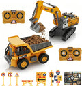 Mini excavadora RC y camión volquete escala 1:64 para niños y