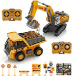 Mini excavadora RC y camión volquete escala 1:64 para niños y