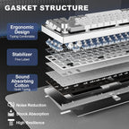 YUNZII Teclado mecánico inalámbrico de aluminio AL68 (plata, Gateron cero)
