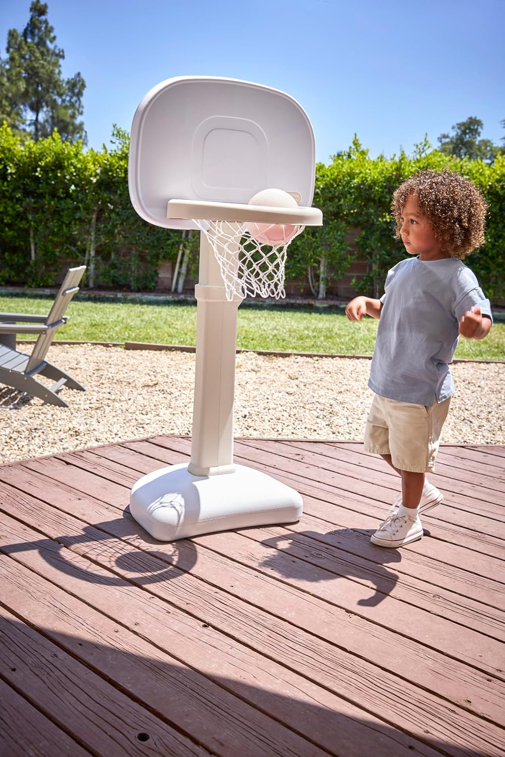 Little Tikes Colección Cloud - Juego de baloncesto TotSports Easy Score con 3 pelotas - Blanco