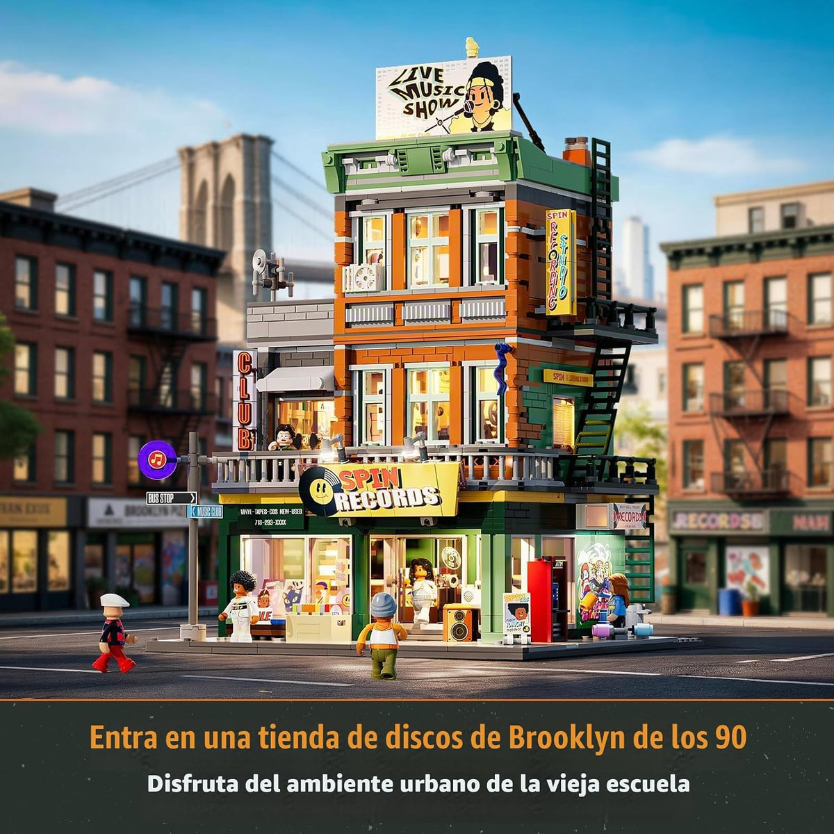 Lumibricks Record Store - Juego de construcción modular de iluminación para