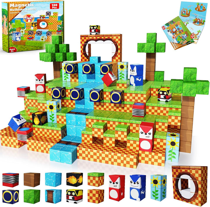 ToyUnited Bloques magnéticos, 100 bloques de construcción magnético...