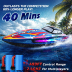 DEERC Barco a control remoto rápido para piscina y lago, 20+MPH