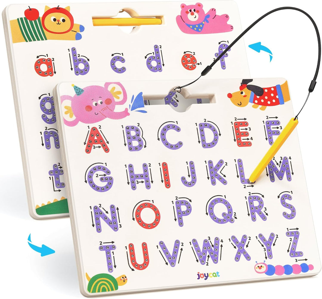 JoyCat Juego de tableros magnéticos de letras y números para trazar...