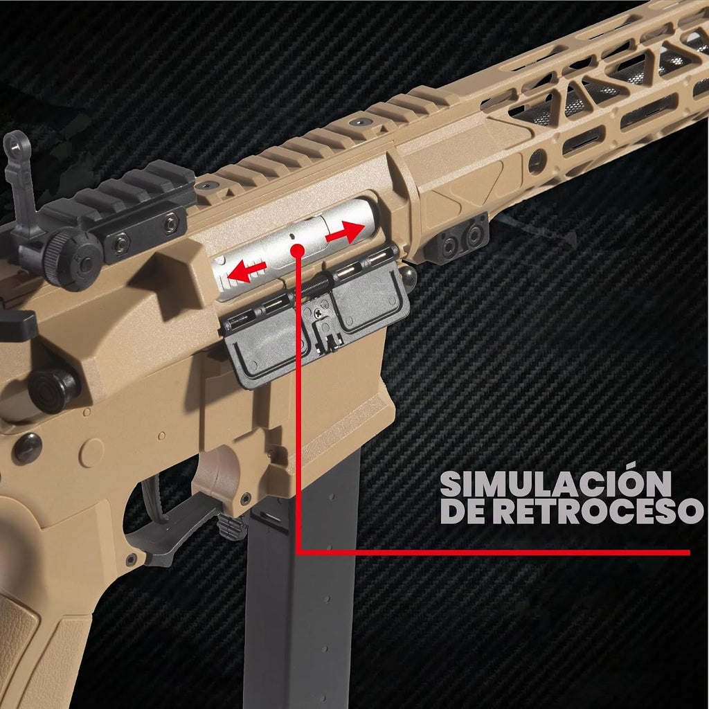 EMERBU Pro-Grade Gel Splat Blaster ARP9 Plus - Dispensador Automático de Gel Splatter 12 Orbes por Segundo - Alimentado por Batería Recargable de 7.4V (Compatible con 11.1V) - Juego al Aire Libre para Actividades en Equipo para Mayores de 15 años