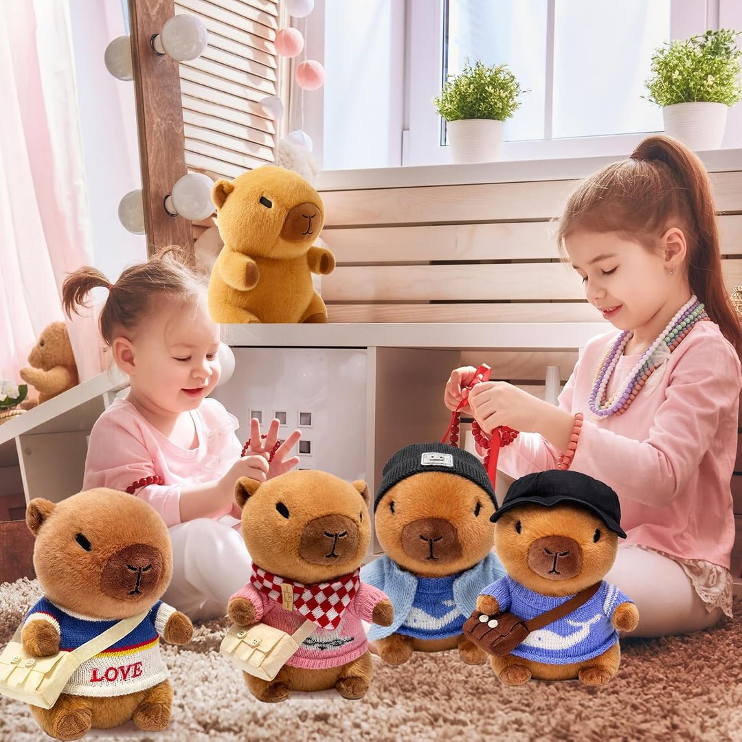 TITQWOP Juguete de peluche Capybara marrón de 10.2 pulgadas con 9 p...
