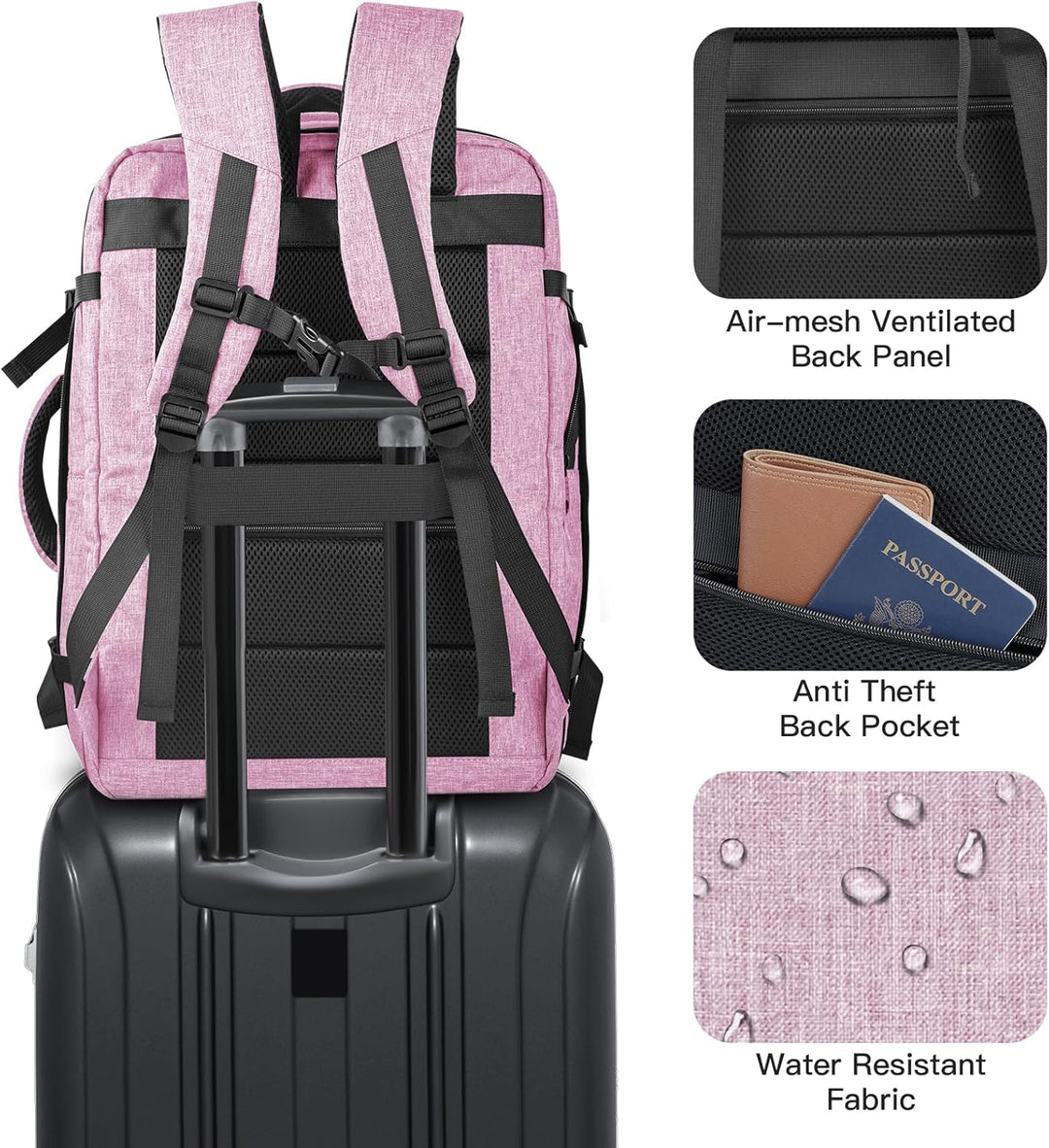 Mochila de transporte, mochila de viaje de 40-50L para hombres y mu...