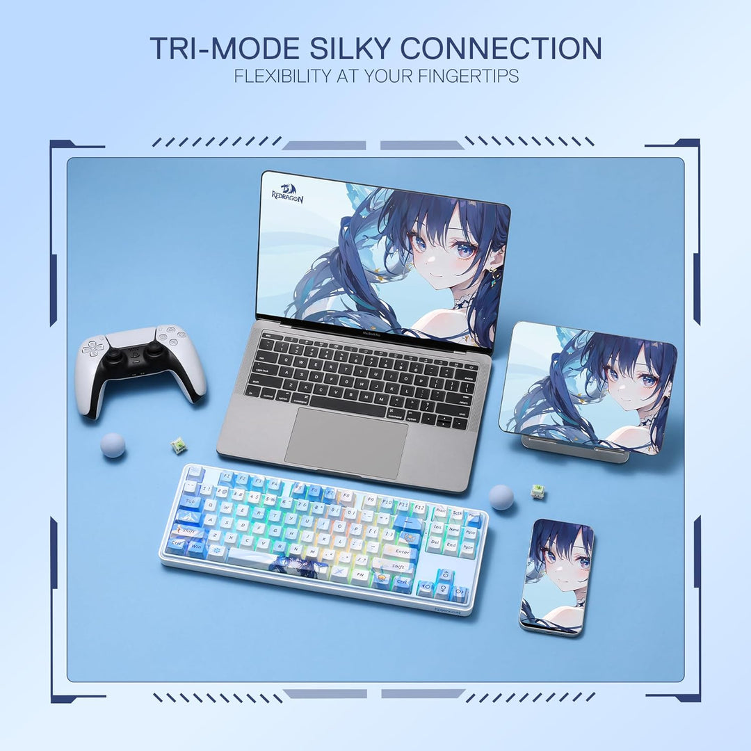Redragon K707 PRO SE Teclado Gaming RGB Inalámbrico con Gasket 80%,...