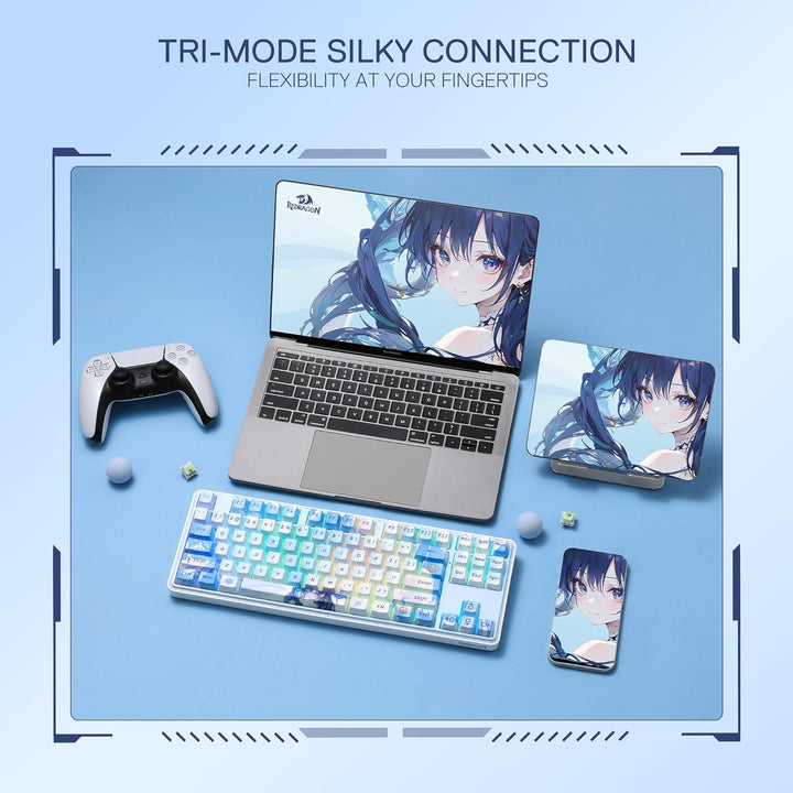 Redragon K707 PRO SE Teclado Gaming RGB Inalámbrico con Gasket 80%,...
