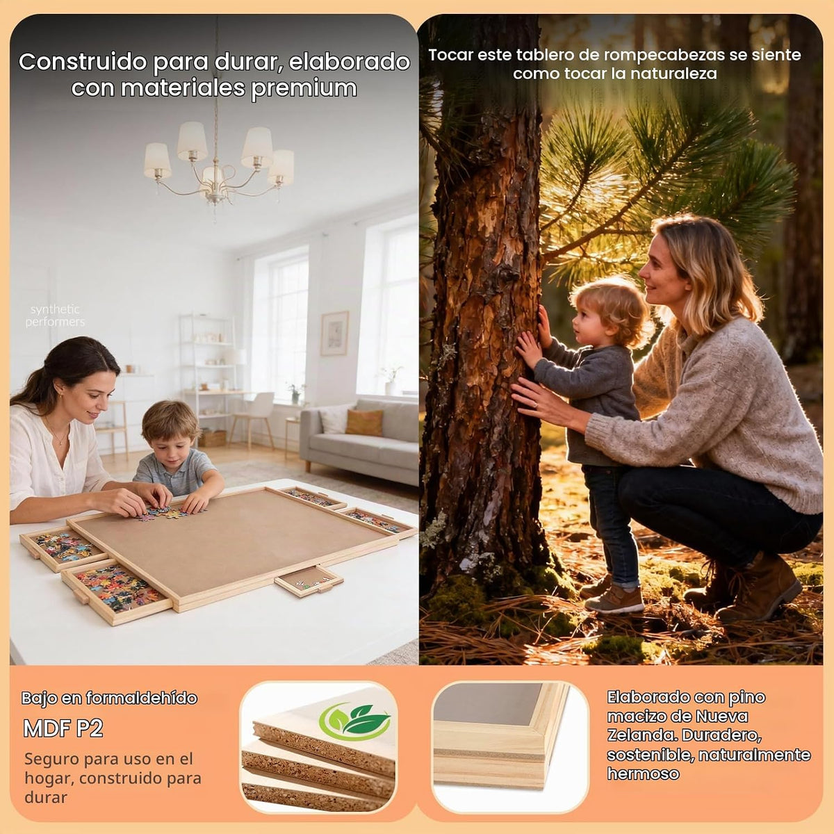 ALL4JIG - Tablero de rompecabezas giratorio de 1500 piezas con 6 cajones y cubierta, mesa de rompecabezas portátil de madera de 24.92 x 33.58 pulgadas para adultos, tablero giratorio Lazy Susan de