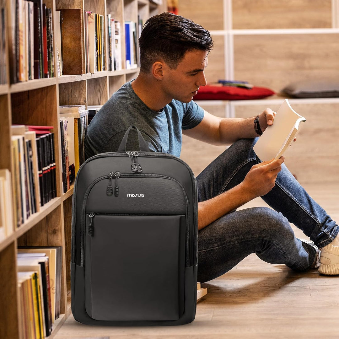 MOSISO Mochila para computadora portátil para hombre, delgada, lige...