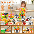 Accesorios de cocina de juego de simulación, 130 piezas de juguetes de