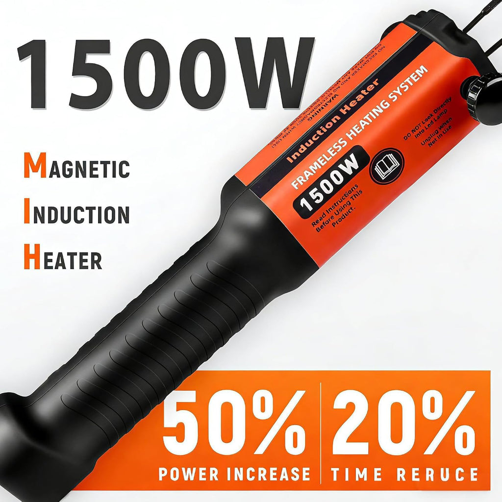 Herramienta de extracción de pernos por inducción, 1500W 110V calentador de inducción portátil magnético con 8 bobinas, herramienta calentadora de pernos de calentamiento rápido 25S para retirar tornillos oxidados, tuercas y pernos atascados